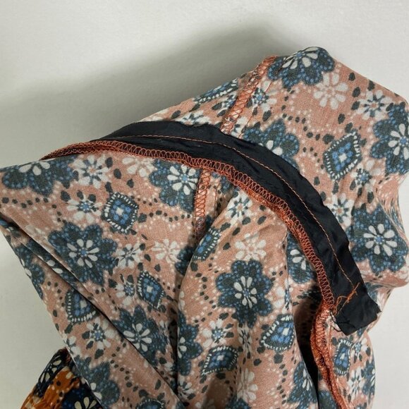 NEW Smythe Printed Wide Leg Cropped Pants Batik Floral Size XS Rust Floral Boho - Picture 12 of 12
